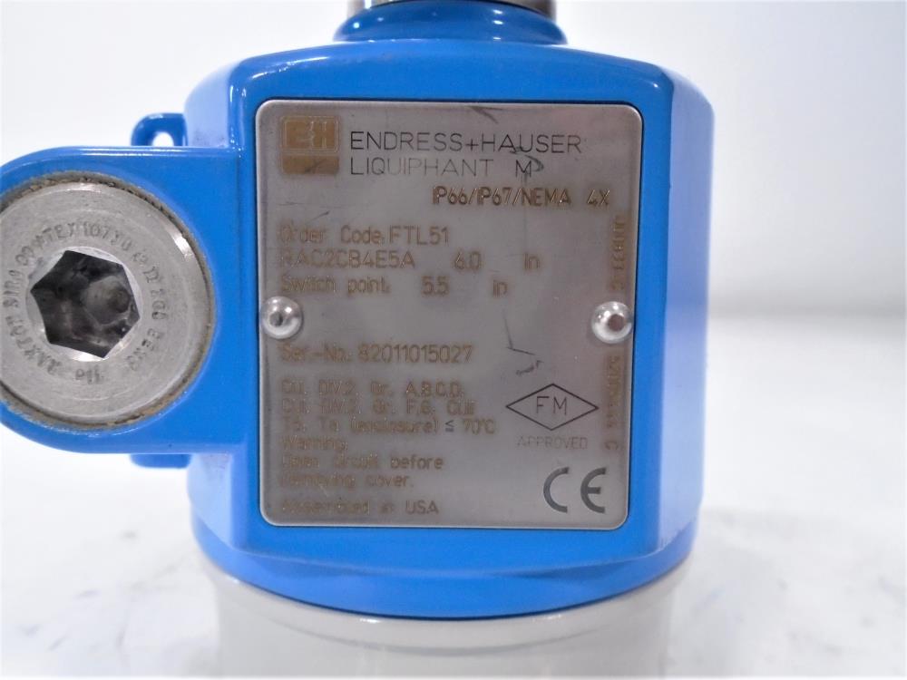 Endress Hauser Liquiphant M 1.5" Flanged Liquid Level Switch FTL51-RAC2C84E5A